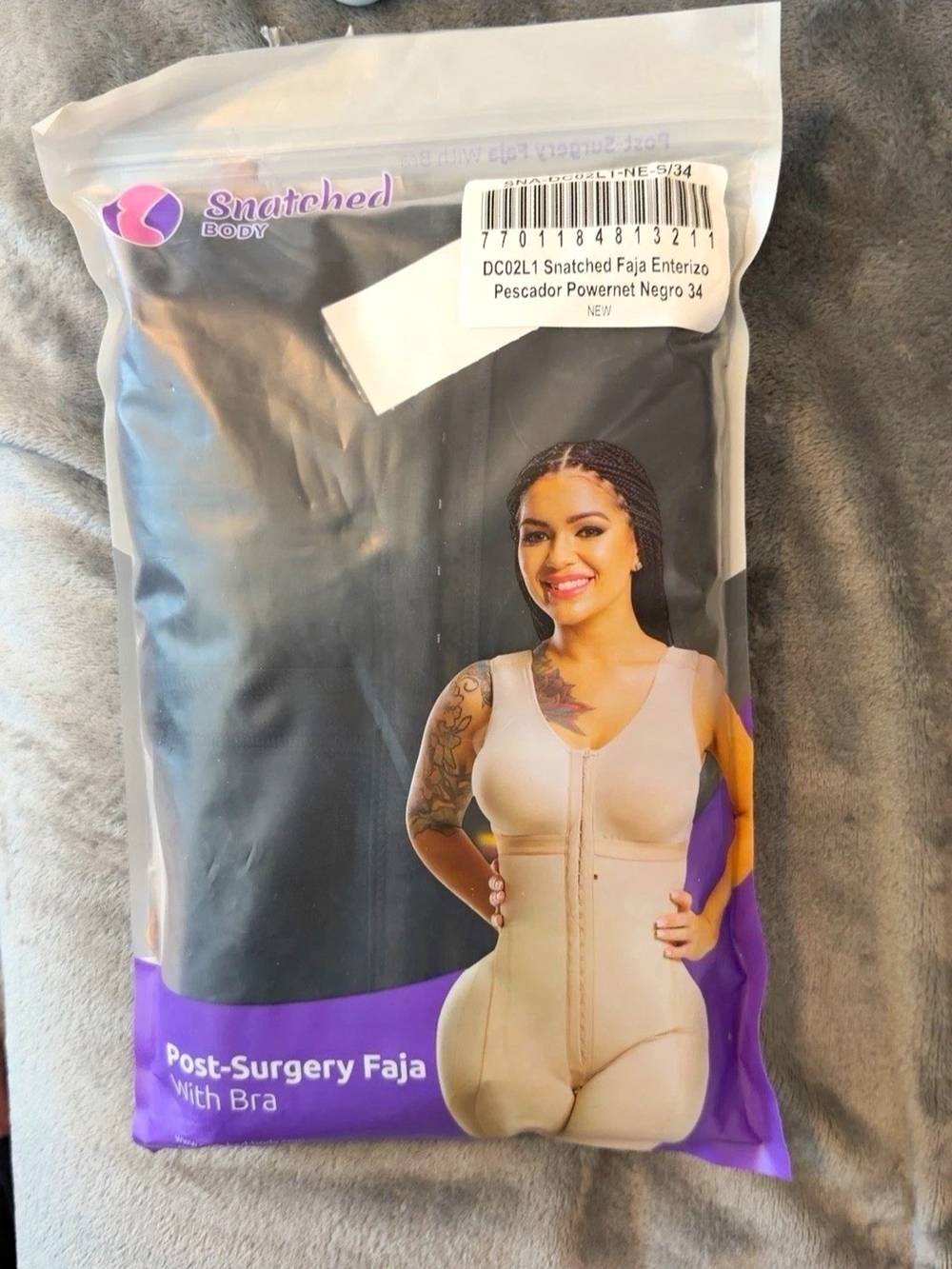 SNATCHED Post-Surgery Faja with Bra - Black SIZE SMALL